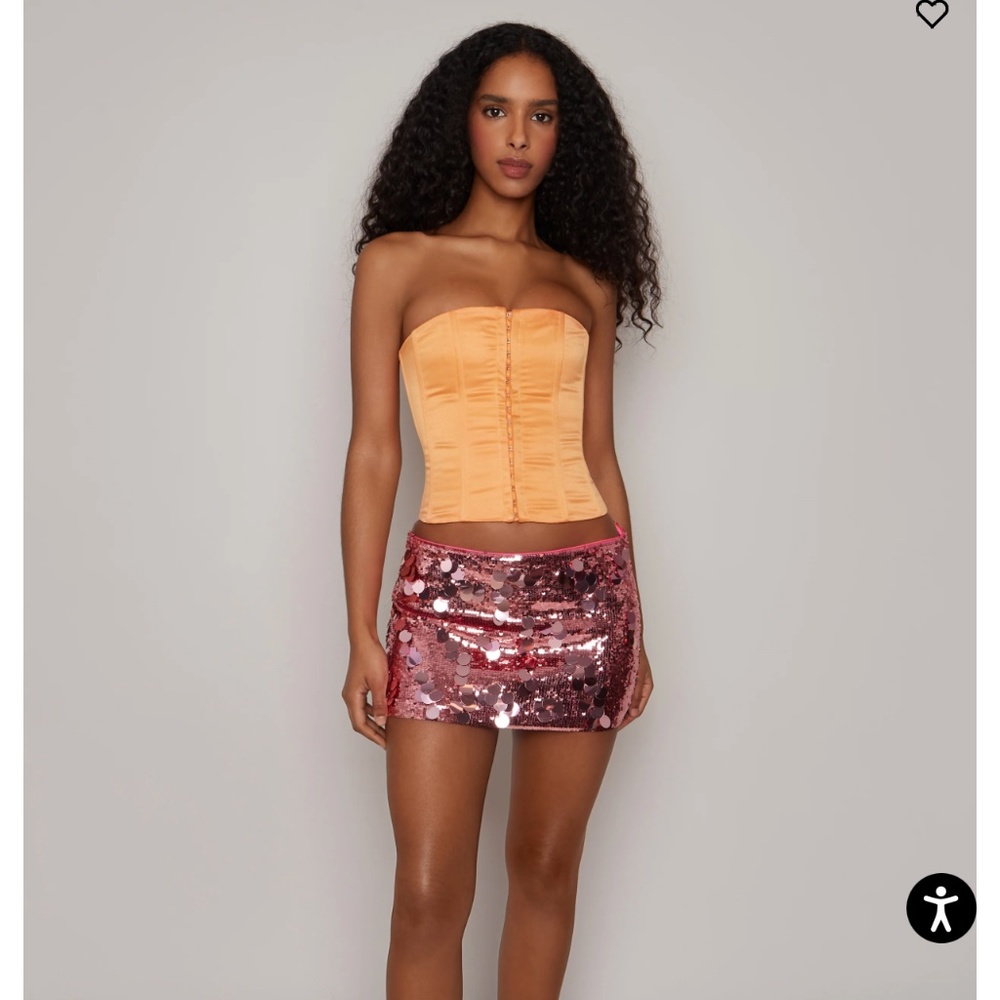 Danielle Guizio LOW RISE PAILLETTE SKIRT